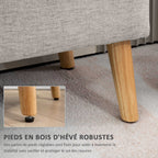 Banc coffre rangement rembourré aspect lin pour chambre à coucher, entrée, salon, charge 220 Kg, 110 x 39 x 45 cm, beige-4
