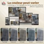 Fauteuil à bascule avec repose-pieds, rocking chair, assise large, dossier haut, coussin inclus, 64 x 89 x 90 cm, gris-6