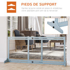 Barrière de sécurité pour chien extensible longueur réglable 104-183 x 36 x 69 cm pin bleu-4