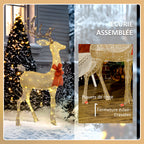 Renne de Noël lumineux, décoration renne lumineux Noël en acier, avec 137 LED blanc chaud, 66 x 25 x 135 cm, or-6