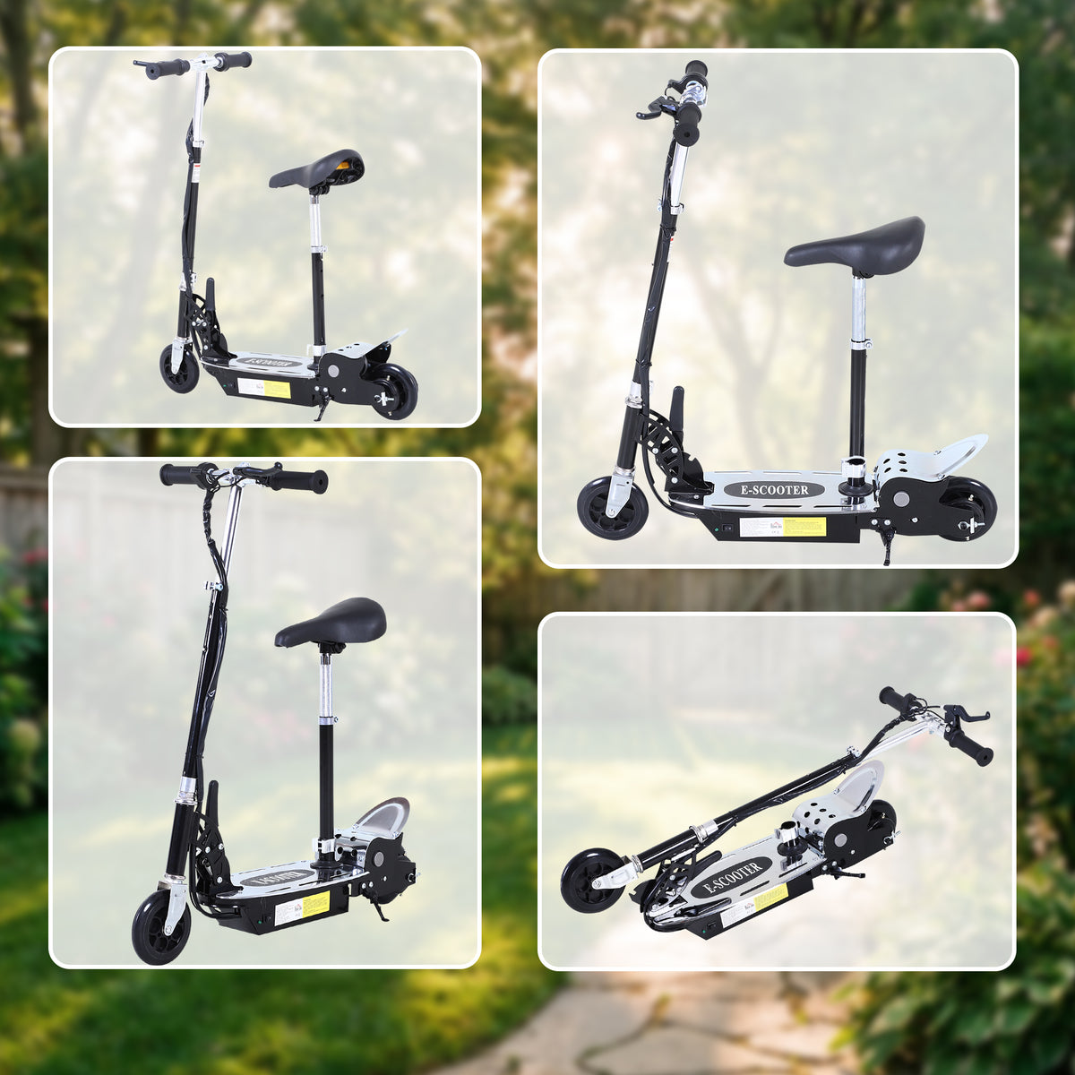 Trottinette électrique 120 W pliable pour enfant de 6+ ans hauteur guidon et selle réglable 10 Km/h max. noir-8