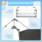 Cage hamster cage rongeur 3 niveaux avec roue rampes maisonnette abreuvoir mangeoire 76,5L x 48,5l x 54,5H cm noir-5