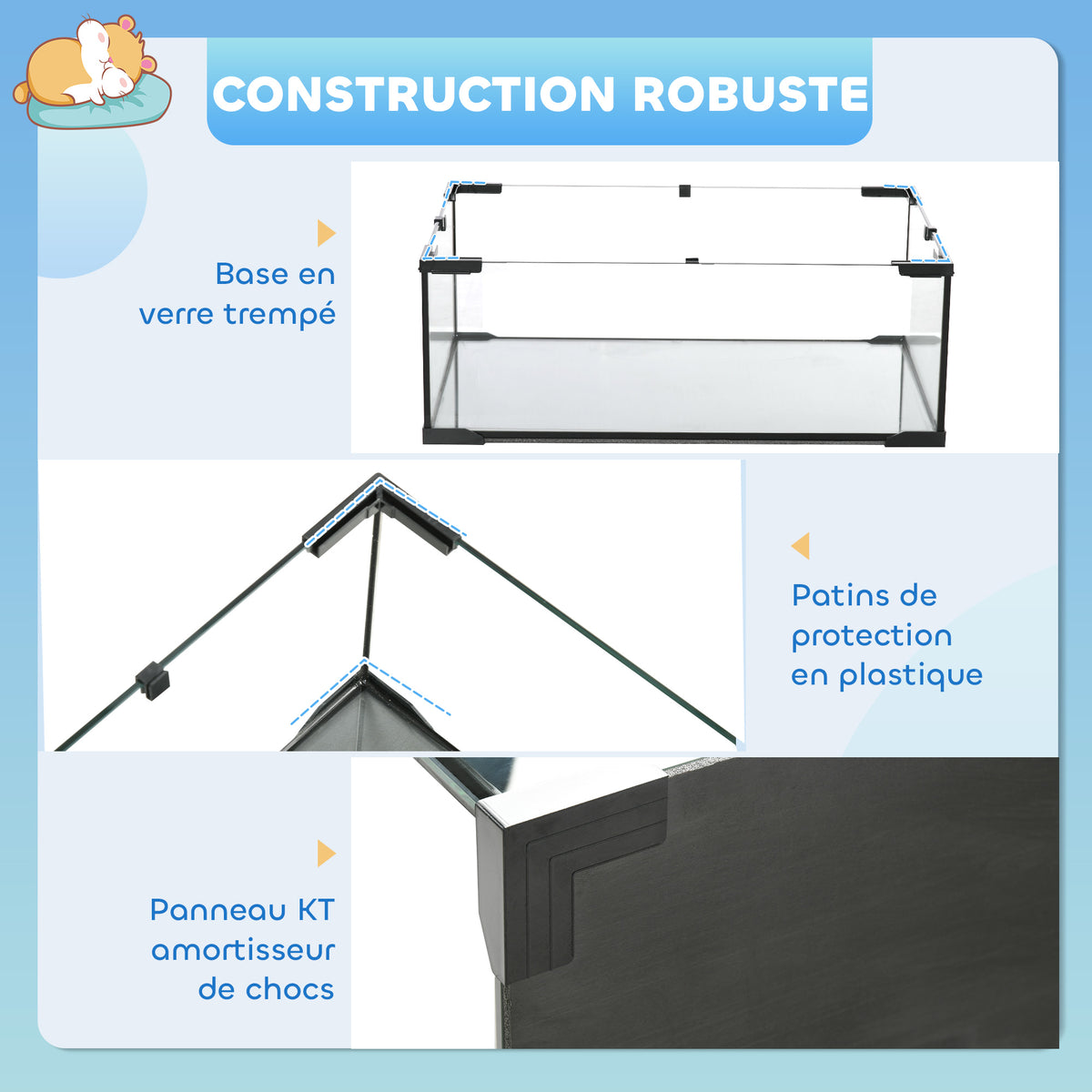 Cage hamster cage rongeur 3 niveaux avec roue rampes maisonnette abreuvoir mangeoire 76,5L x 48,5l x 54,5H cm noir-5