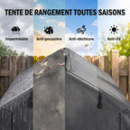Abri de jardin 2 x 1,6 x 1,65 m abri extérieur cadre en métal galvanisé, imperméable résistant aux UV, gris foncé-3