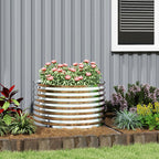 Carré potager de jardin potager surélevé, résistant à la rouille en acier galvanisé 160 x 80 x 56 cm argent-7
