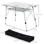 Table pliante en aluminium table de camping table de jardin 6 personnes hauteur réglable + sac de transport-2