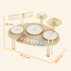 Jeux de Tambours pour Bébé, Tambour bébé avec Xylophone pour Tout-Petits, Instruments de Musique en Bois, Naturel-2