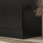 Buffet haut cuisine, armoire de cuisine avec 4 portes à 6 niveaux et étagères réglables, 76 x 40 x 176,7 cm, noir-8