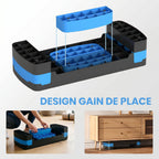 Stepper Fitness Aérobic 3 Niveaux, Hauteur Réglable 10/15/20 cm avec Rehausses, Surface Antidérapante, 68x29x20cm, Bleu-6
