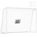 But de football - cage de foot - but d'entrainement dim. 186L x 62l x 123H cm - châssis métal filet PE - piquets & outil inclus - blanc-0