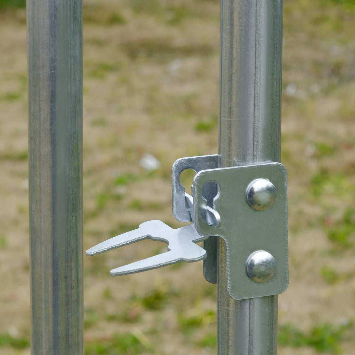 Grand enclos poulailler 10,64 ㎡ parc grillagé toit anti-UV porte verouillable 2,8 x 3,8 x 1,97 m argenté-8