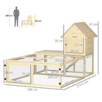 Clapier en bois enclos pour animaux villa pour lapin 2 niveaux avec aire de course rampe et portes verouillables-2