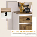 Buffet Salon, Meuble de Rangement avec 2 Portes, Tiroir, Étagère Réglable, 78,5 x 39 x 89,4 cm, Blanc et Chêne-6