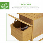 Petit poulailler cottage cage à poules sur pied dim. 151L x 54l x 87H cm multi-équipement bois massif de sapin-5