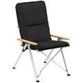 Chaise de camping chaise de pêche pliante, dossier haut, coussin amovible et sac de transport, 59x67x96cm, noir-0