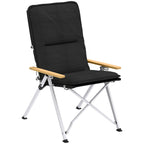 Chaise de camping chaise de pêche pliante, dossier haut, coussin amovible et sac de transport, 59x67x96cm, noir-0