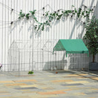 Clôture pour petits animaux cage pour animaux domestiques cadre en métal galvanisé 4 piquets de sol inclus 220 x-9