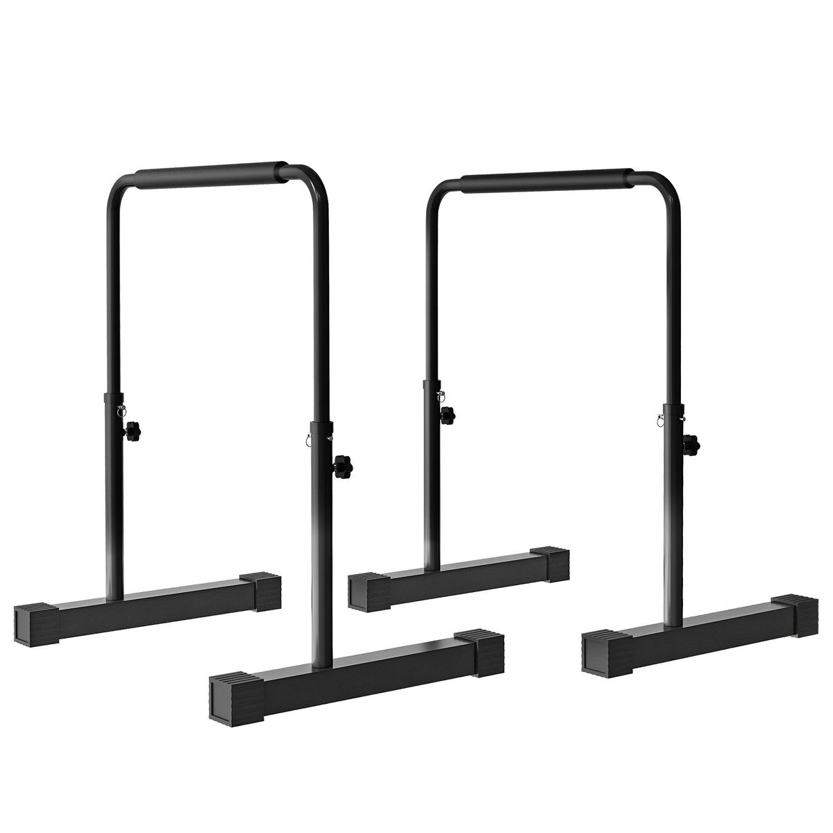 Dips barre parallèle Station de Musculation Réglable en Acier, hauteur réglables avec 4 niveaux pour Dips, Push Up, Parallettes Fitness, noir-0