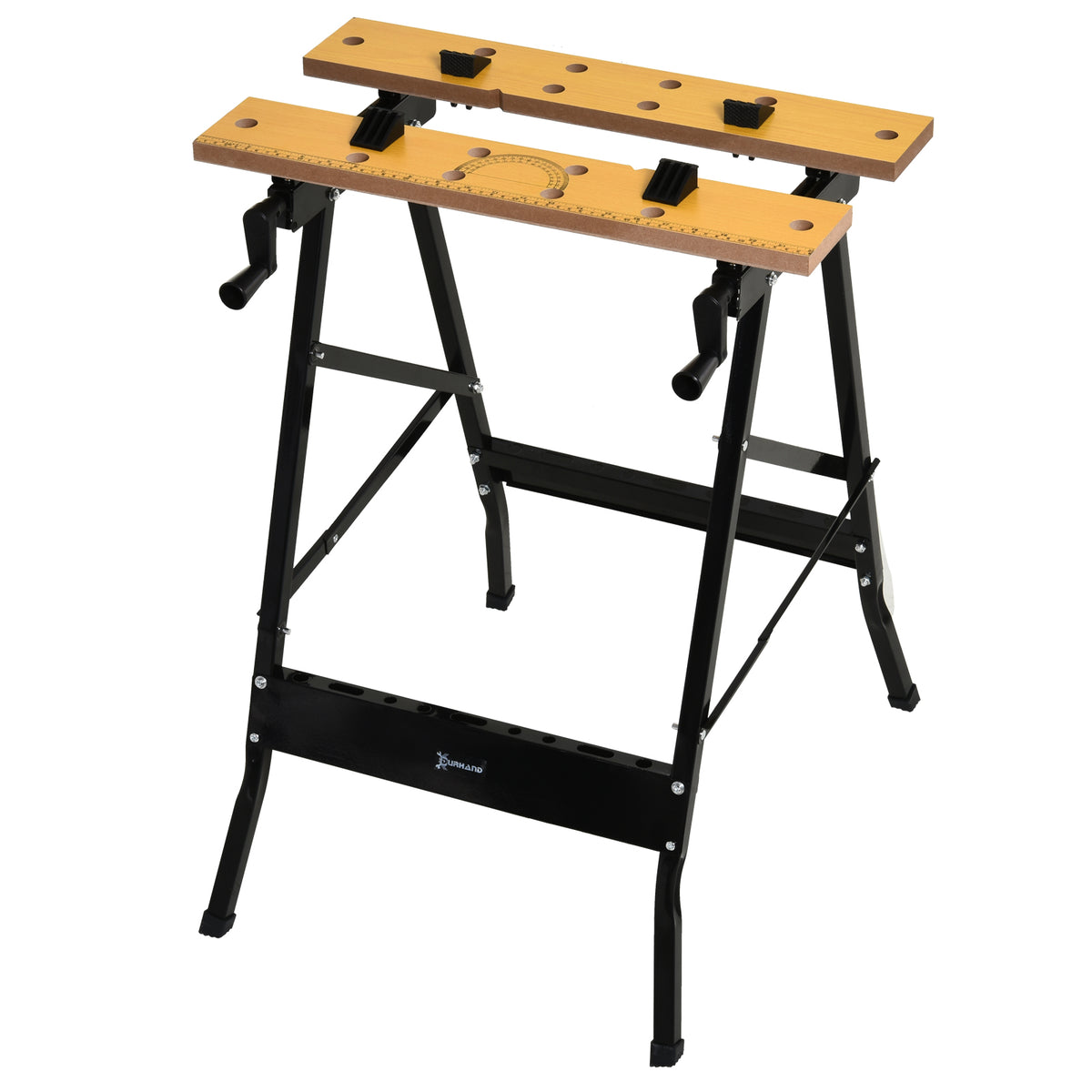 Établi pliant établi de serrage avec 4 serre-joints table de travail, charge 100 kg, 62,5x60,5x78,5cm, noir-0