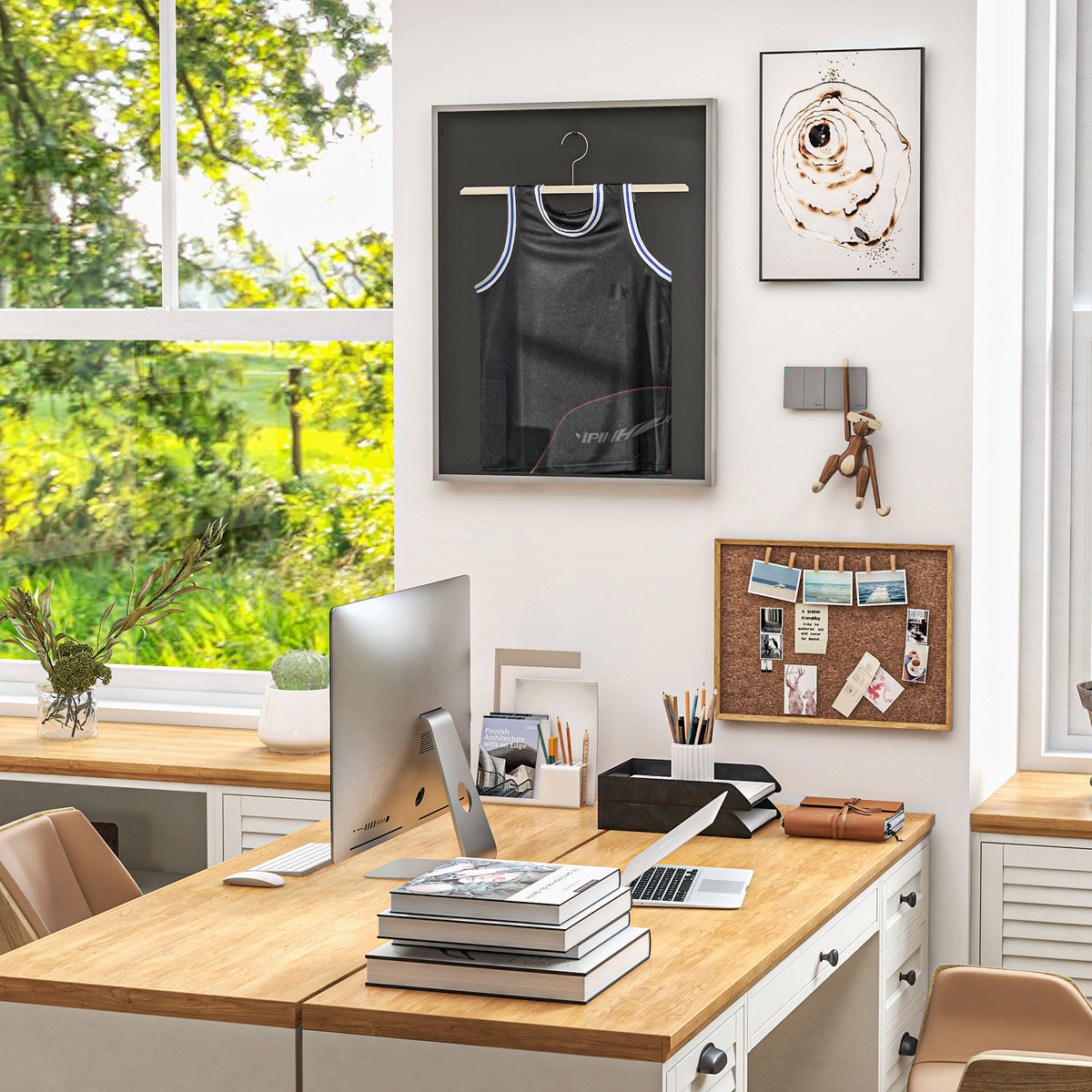 Frame box T-frame cadre aluminium pour maillot porte acrylique doublure interne feutre 70 x 90 cm-9