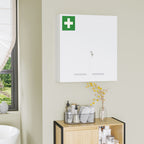 Armoire à pharmacie 6 étagères avec serrure et 2 clés de sécurité, 55x18x60 cm, blanc-6