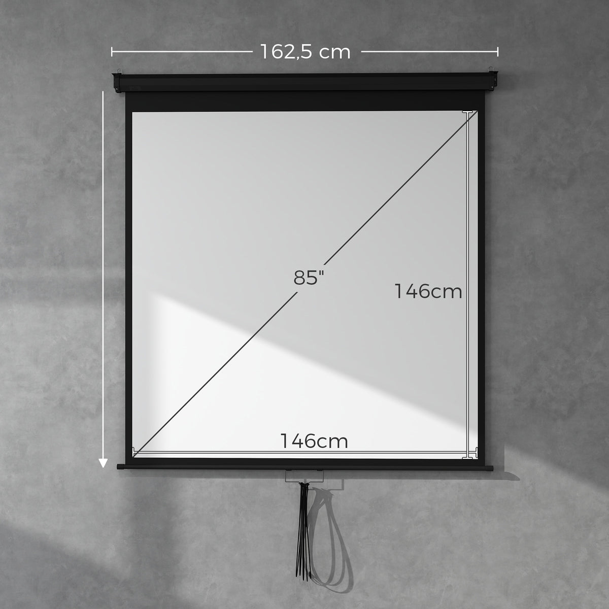 Écran de projection TV et Home Cinema de 85 Pouces vidéo projecteur 1:1 4K HD, 146L x 146H cm-2