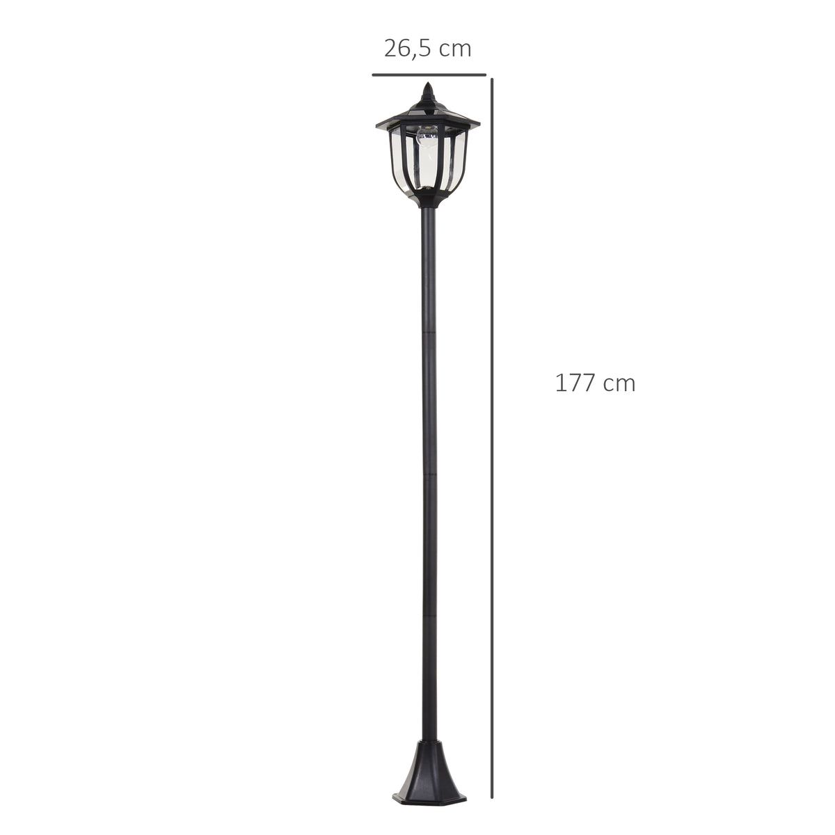 Lot de 2 luminaires extérieurs lampadaire sur pied solaire lampadaire lanterne classique LED 60 Lm max. noir-2