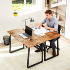 Bureau d'Ordinateur 120 cm, Bureau Simple, Pieds Réglables, pour Petit Espace, Travail à Domicile, Étude, Brun Rustique-6