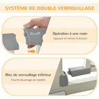 Barrière de sécurité pour animaux domestique fermeture automatique double verrouillage largeur 75-103 cm gris-3