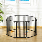 Barrière de Sécurité pour Cheminée, Parc Enclos Chien Pliable Modulable 8 Panneaux avec Porte, sans Perçage-8