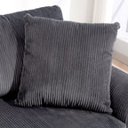 Canapé 3 places 212 cm avec 2 coussins à ressorts, tissu velours côtelé, pour salon, chambre, bureau à domicile, gris foncé-8
