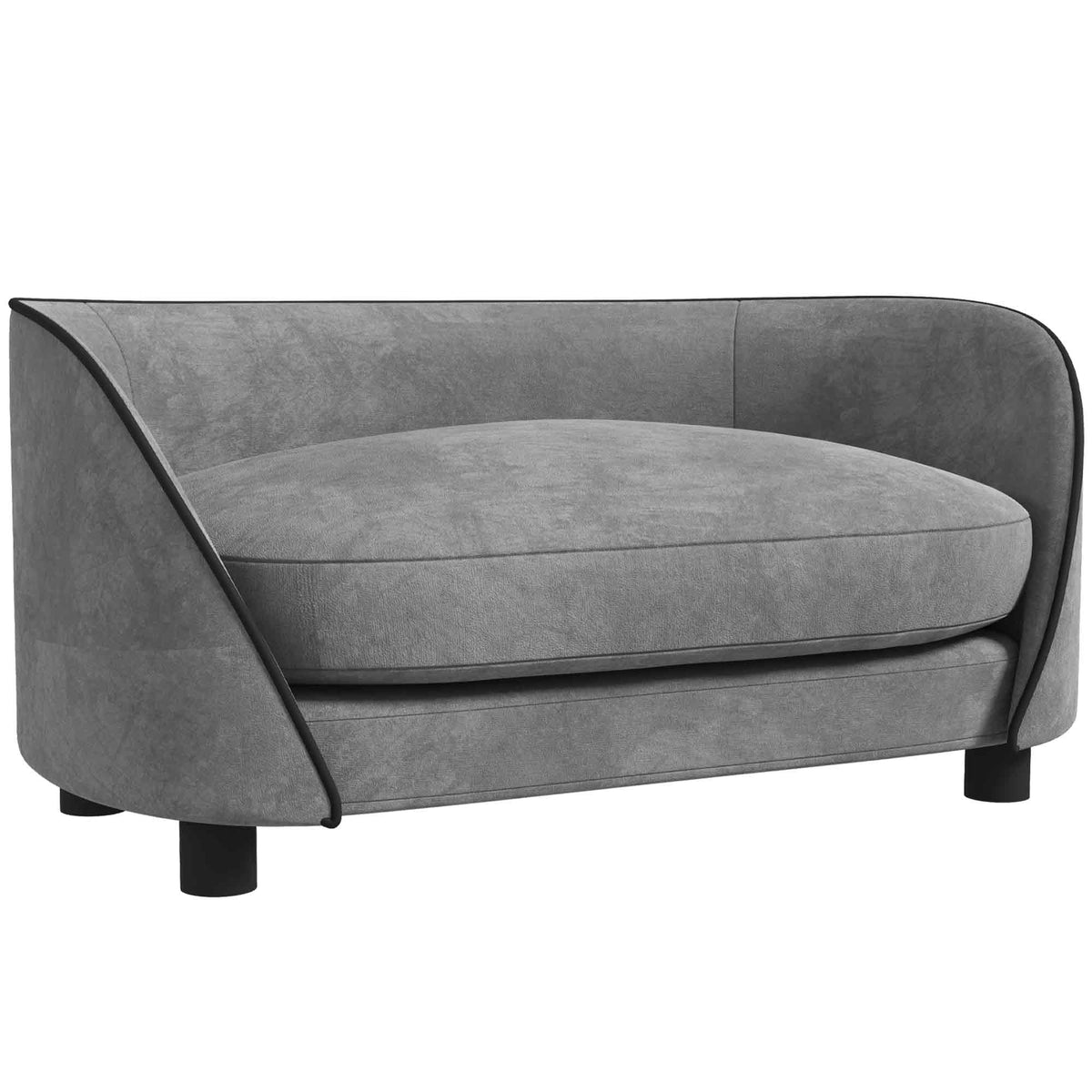 Canapé pour chien avec coussin doux housse amovible et lavable revêtement en velours néerlandais gris-0