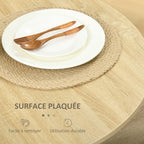 Table pliable de cuisine salle à manger 2 abattants - table ovale extensible - en bois chêne-4