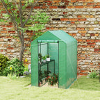 Serre de jardin PE étagère 2 niveaux, serre de balcon, bâche renforcée 140 g/m², châssis en acier, 186x120x190cm, vert-8