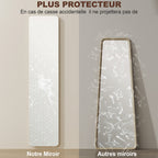Miroir sur Pied et Mural rectangulaire dim. 37L x 43l x 156H cm bois naturel-6