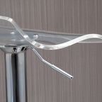 Lot 2 tabourets bar design contemporain assise acrylique piètement métal - pivotant repose-pieds - transparent-8
