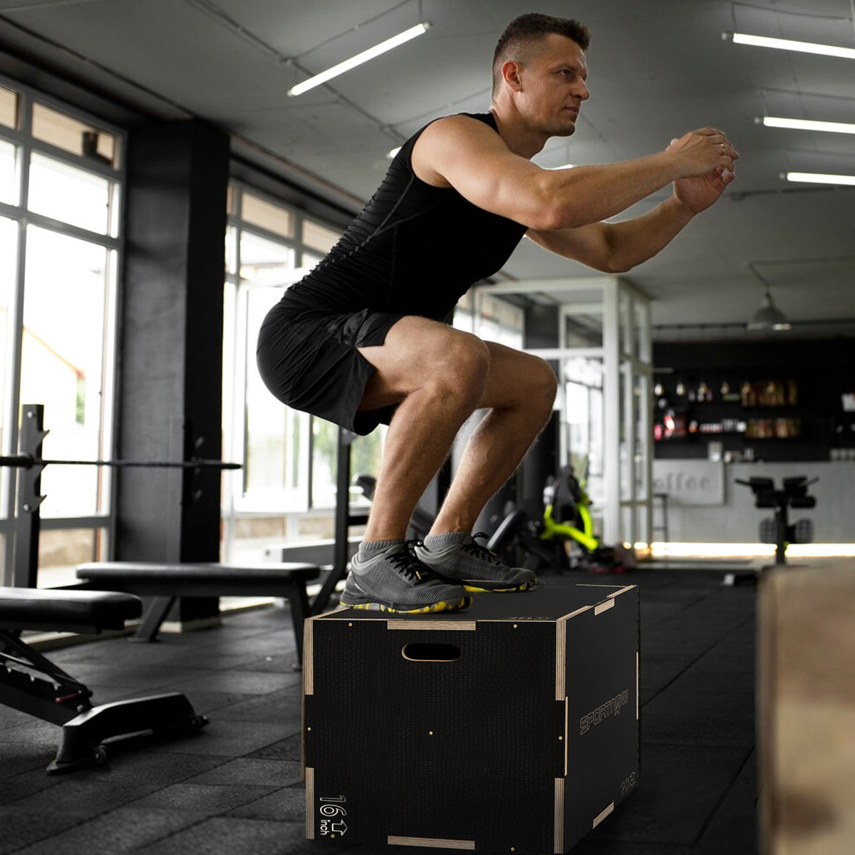 Box Jump pliométrie 3 en 1 boîte à saut musculation fitness pour box training en bois, 41/51/61 cm-8