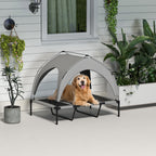 Lit pour chien chat sur pieds grand confort velum anti-UV oxford sac de transport inclus106 x 76 x 94 cm gris-9