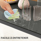 Ensemble table à manger avec 4 chaises, table de cuisine avec chaises en cuir synthétique, 120 x 70 x 75 cm, gris-4