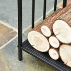 Range bûches Porte-bûches Etagère porte bois de cheminée charge max 15 Kg 44x33x46cm métal époxy noir-8