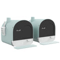 Lot de 2 bacs à litière pour chat avec porte battante, pelle et filtre inclus dim. 43L x 44l x 47H cm-0