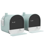 Lot de 2 bacs à litière pour chat avec porte battante, pelle et filtre inclus dim. 43L x 44l x 47H cm-0