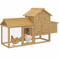 Petit poulailler cottage cage à poules sur pied dim. 151L x 54l x 87H cm multi-équipement bois massif de sapin-0