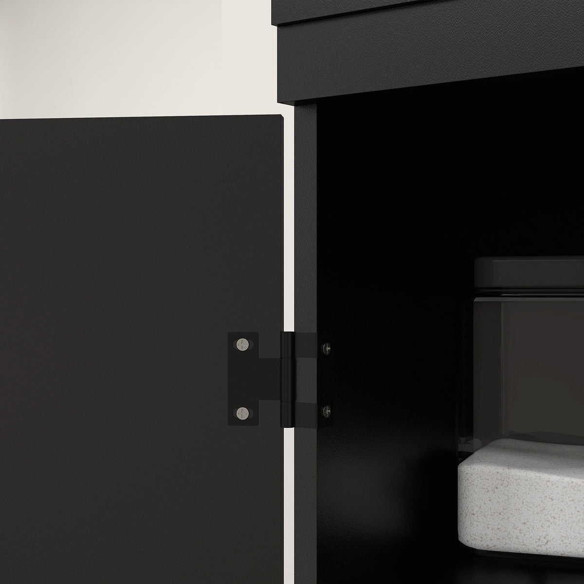 Buffet haut cuisine, armoire de cuisine avec 4 portes à 6 niveaux et étagères réglables, 76 x 40 x 176,7 cm, noir-7