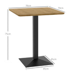 Table à Manger Carrée pour 2 Personnes 70x70x75cm Table de Cuisine Plateau Effet Bois Piétement en Acier Marron Foncé-2
