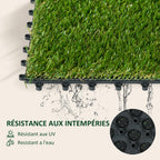 Gazon synthétique Artificiel Set de 10 Dalles Carreaux 30 x 30 cm épaisseur Confort 3,5 cm à emboîter Vert-4