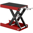 Cric de Moto à Ciseaux 500 kg, Hauteur de Levage 10-37 cm - Lève-Moto en Acier avec Plateforme Antidérapante - Béquille d'Atelier Tout-Terrain pour Entretien Atelier, Rouge-0