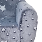 Fauteuil enfants canapé pour enfants hosphorescent avec motif étoilé, tissu velours, pour garçons et filles, gris-7
