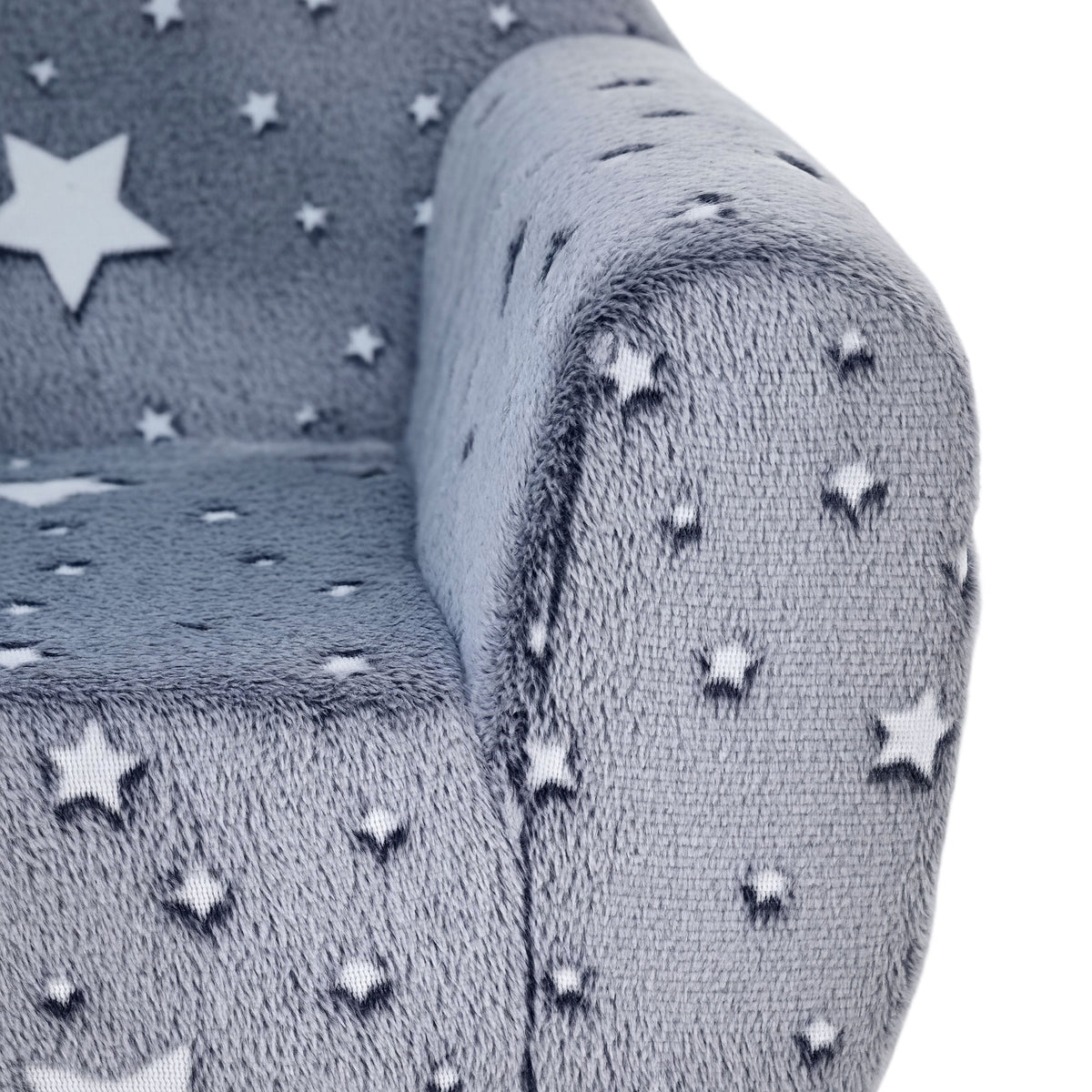 Fauteuil enfants canapé pour enfants hosphorescent avec motif étoilé, tissu velours, pour garçons et filles, gris-7