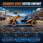 Kart Électrique pour Enfants 12 V, Go Kart, 2 Moteurs, Siège Réglable, Batterie au Lithium, Démarrage Progressif, Orange-5
